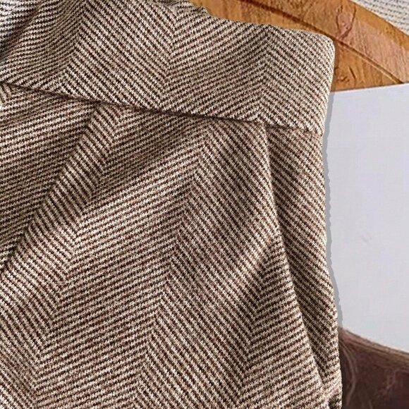 Coffee Brown Casual Women's Slim Fit Long Suit Pants - Picture 5 of 7